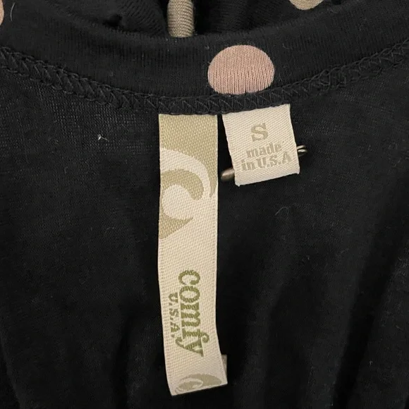 Comfy USA Dress Small Sleeveless Polka Dots Asymmetrical Hem Stretch Lagenlook - Picture 8 of 12